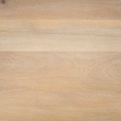 Shivon 94" Light Brown Mango Wood W/ Travertine Dining Table