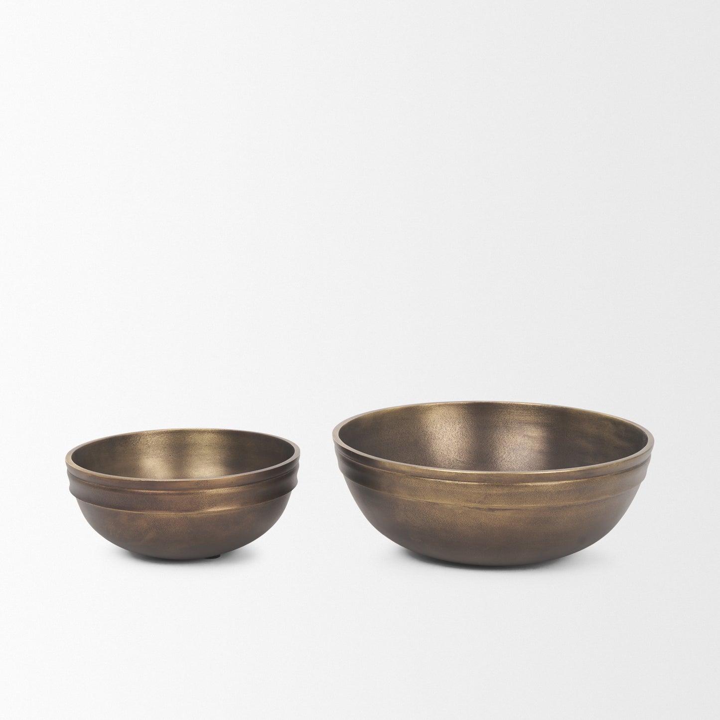 Tomiko Decorative Brass Finished Cast Aluminum Round Bowls