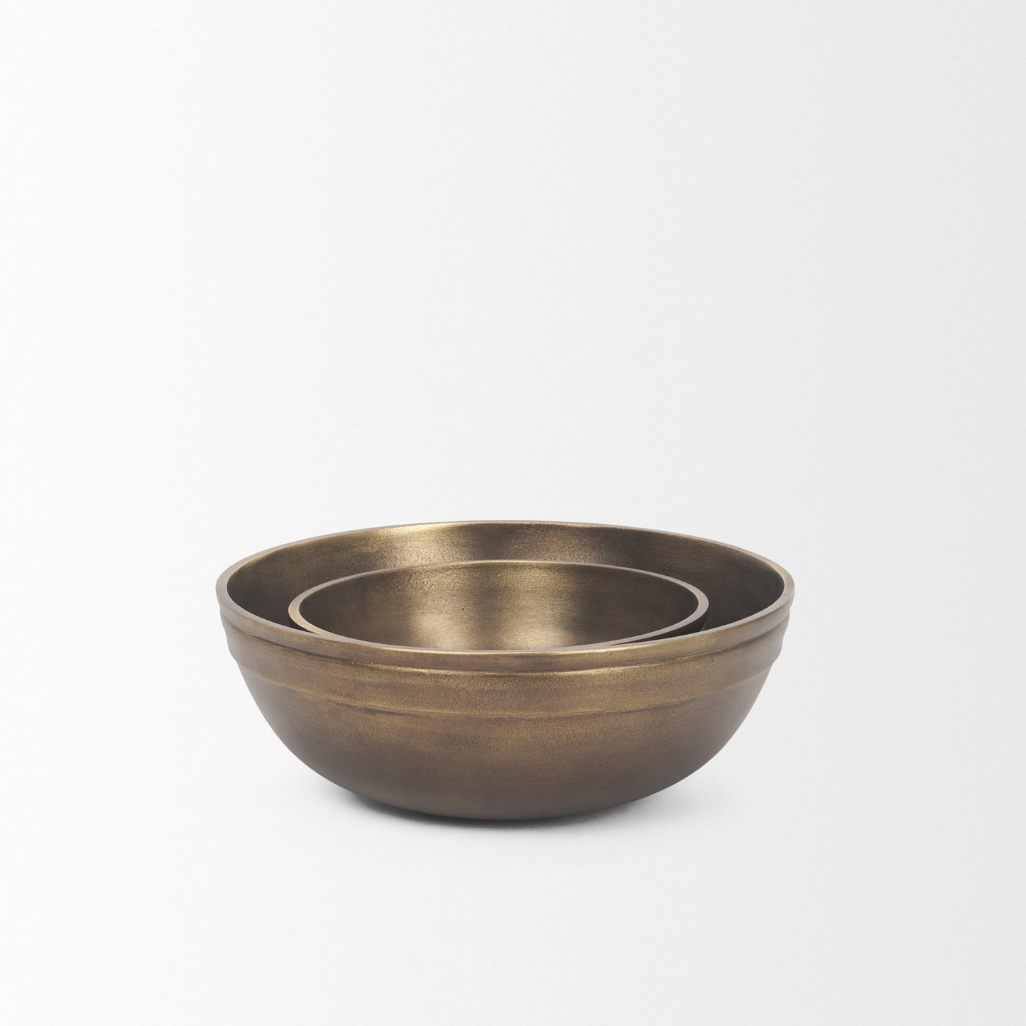 Tomiko Decorative Brass Finished Cast Aluminum Round Bowls