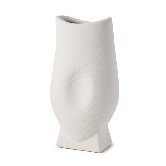 Darian Tall Textured Matte White Ceramic Vase
