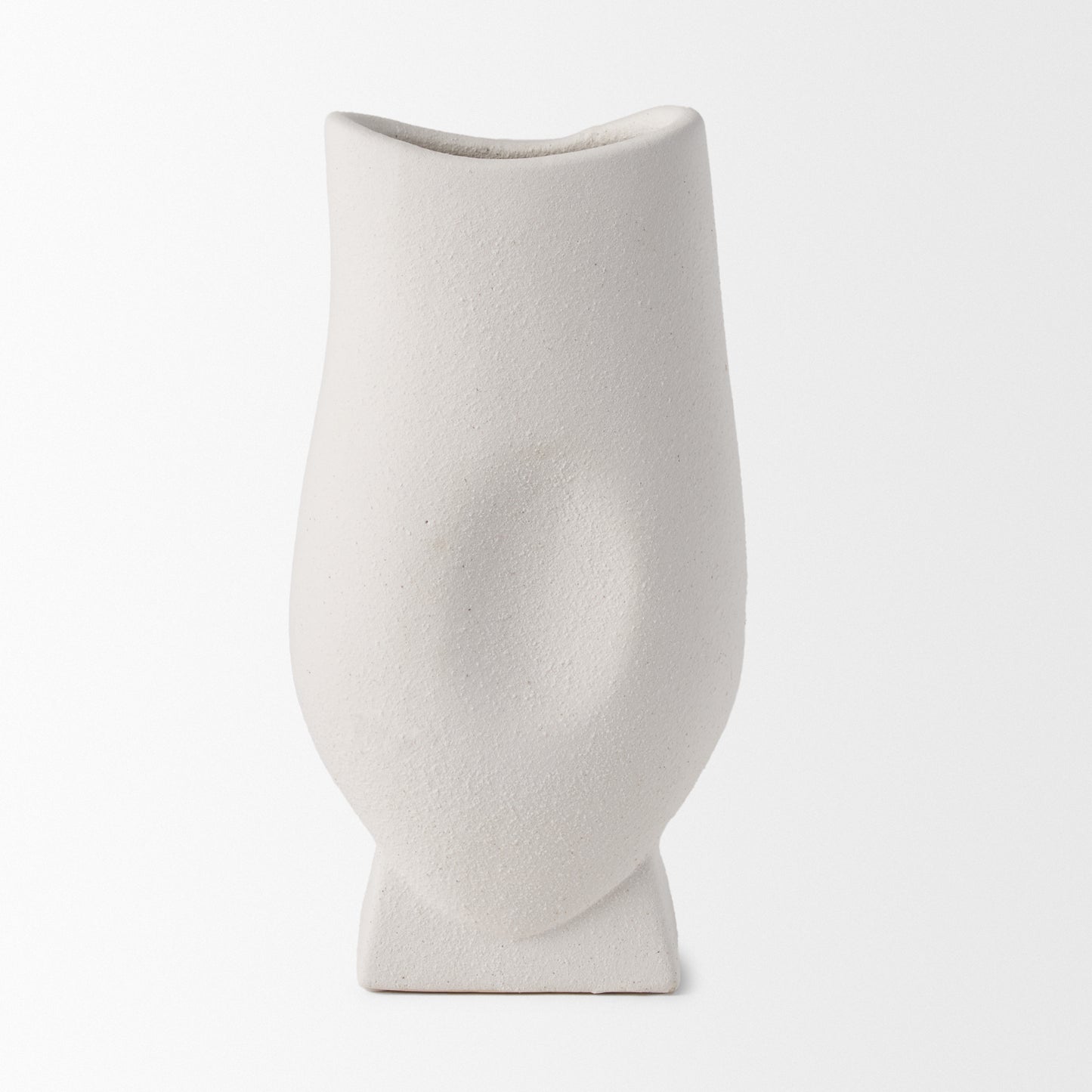 Darian Tall Textured Matte White Ceramic Vase
