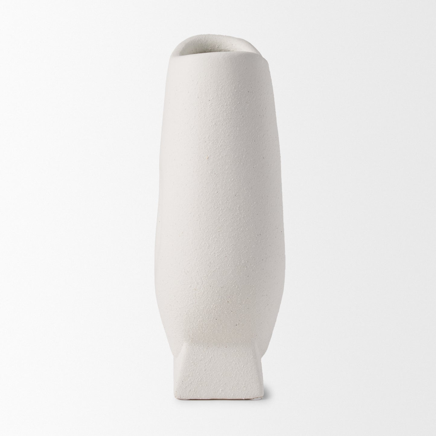 Darian Tall Textured Matte White Ceramic Vase