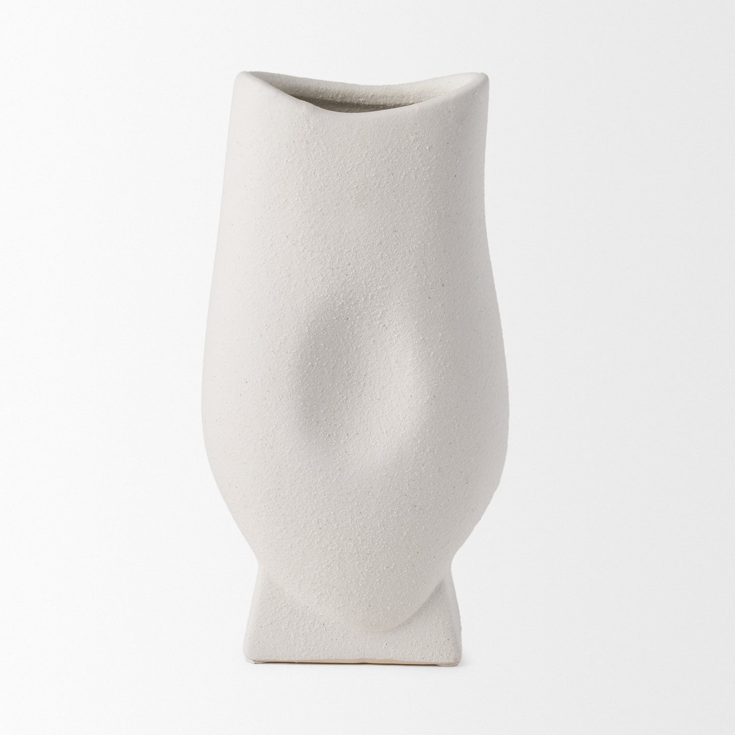 Darian Tall Textured Matte White Ceramic Vase