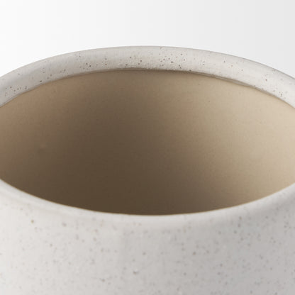 Dylan Small Textured Off White w/ Handles Ceramic Vase