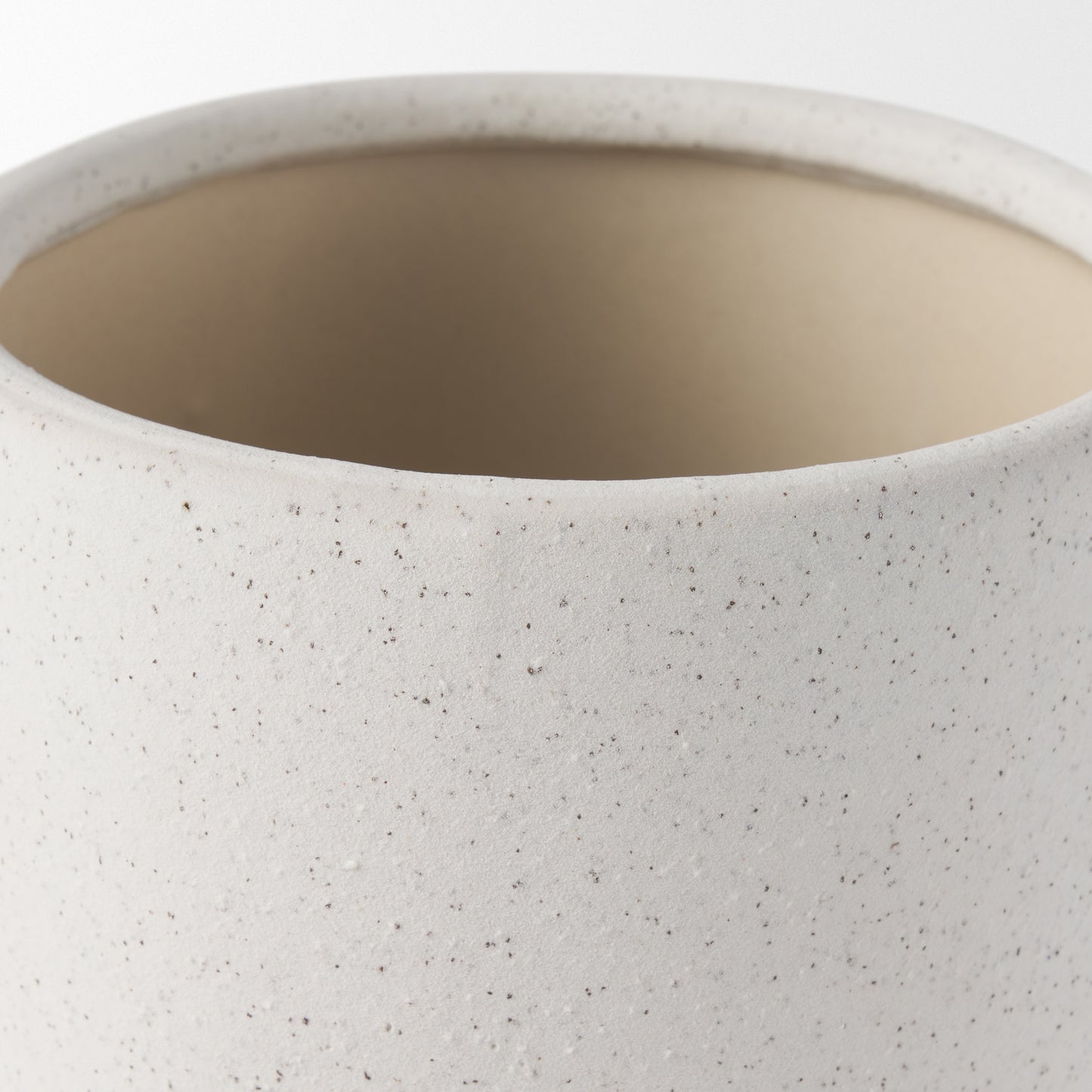 Dylan Small Textured Off White w/ Handles Ceramic Vase