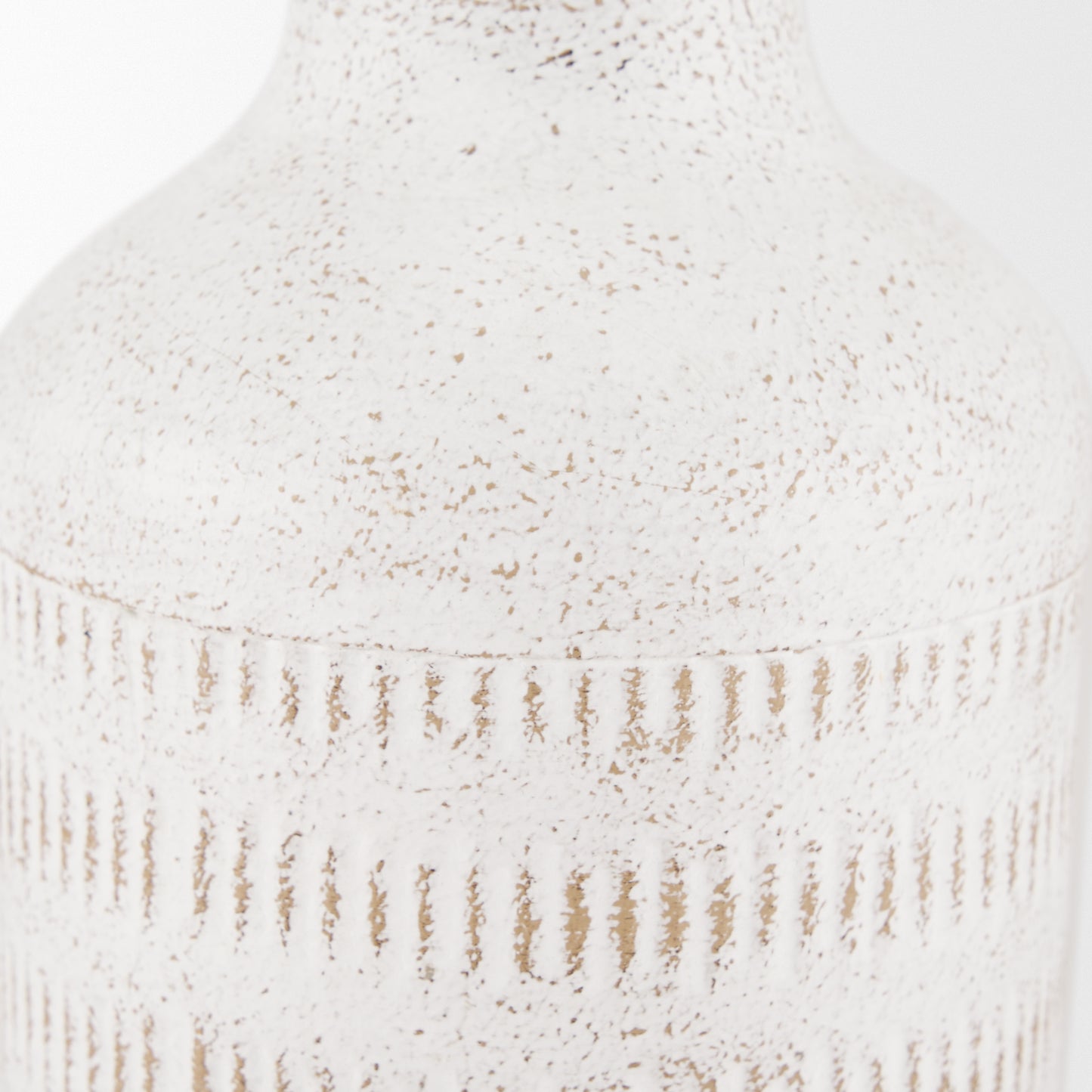 Tisha Small White W/ Terracotta Distressing Metal Vase