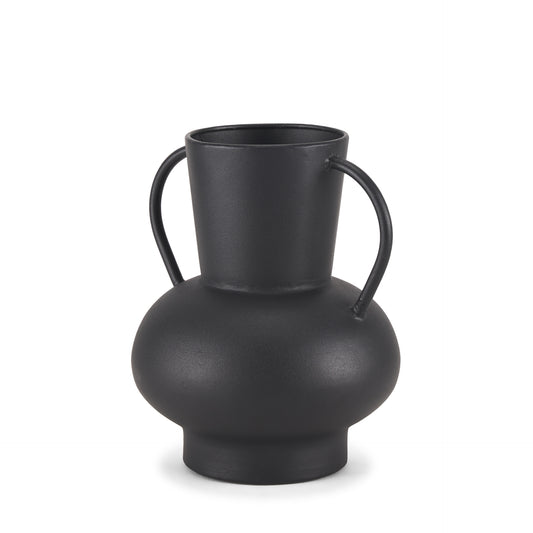Tasya Small Matte Black Metal Vase