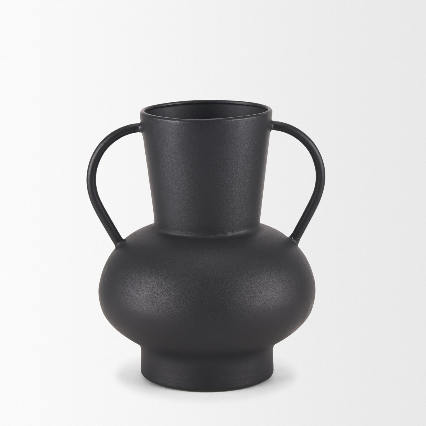 Tasya Small Matte Black Metal Vase