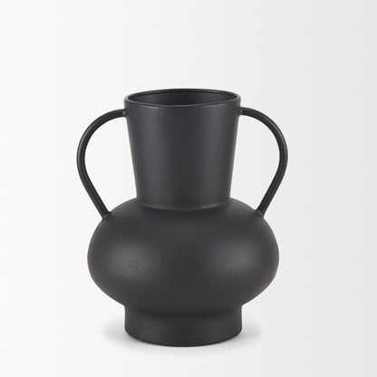 Tasya Small Matte Black Metal Vase
