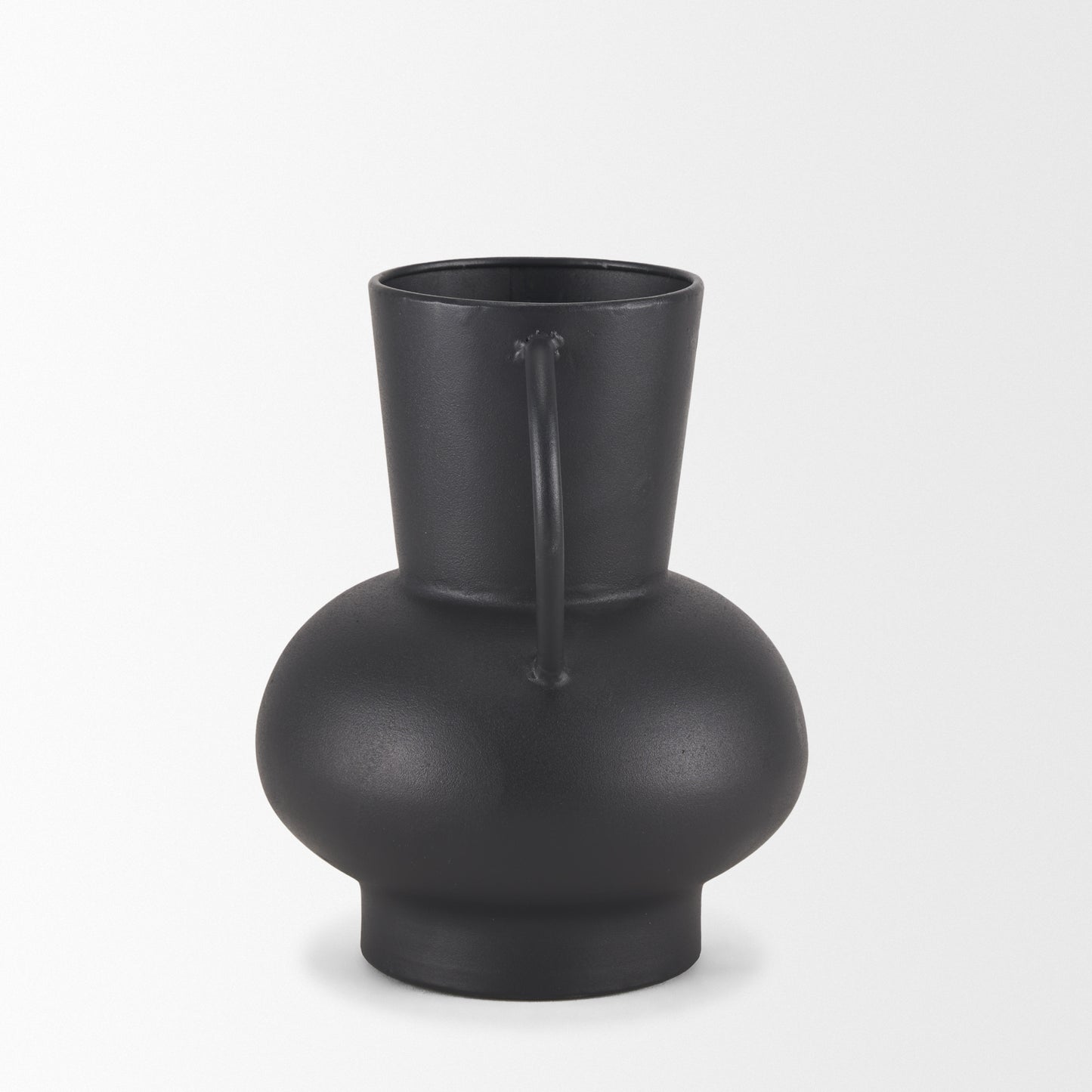 Tasya Small Matte Black Metal Vase
