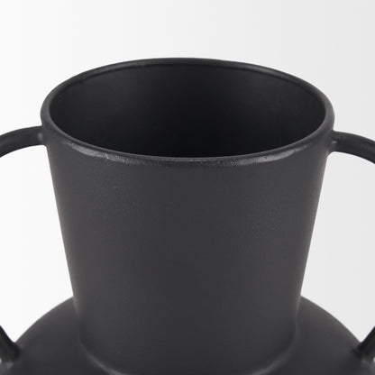 Tasya Small Matte Black Metal Vase