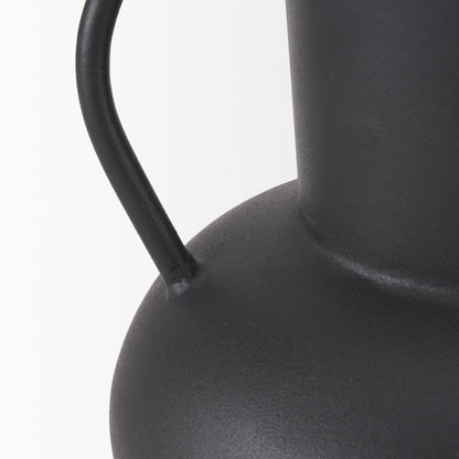 Tasya Small Matte Black Metal Vase