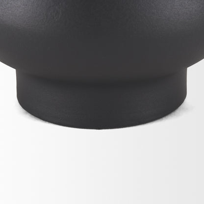 Tasya Small Matte Black Metal Vase