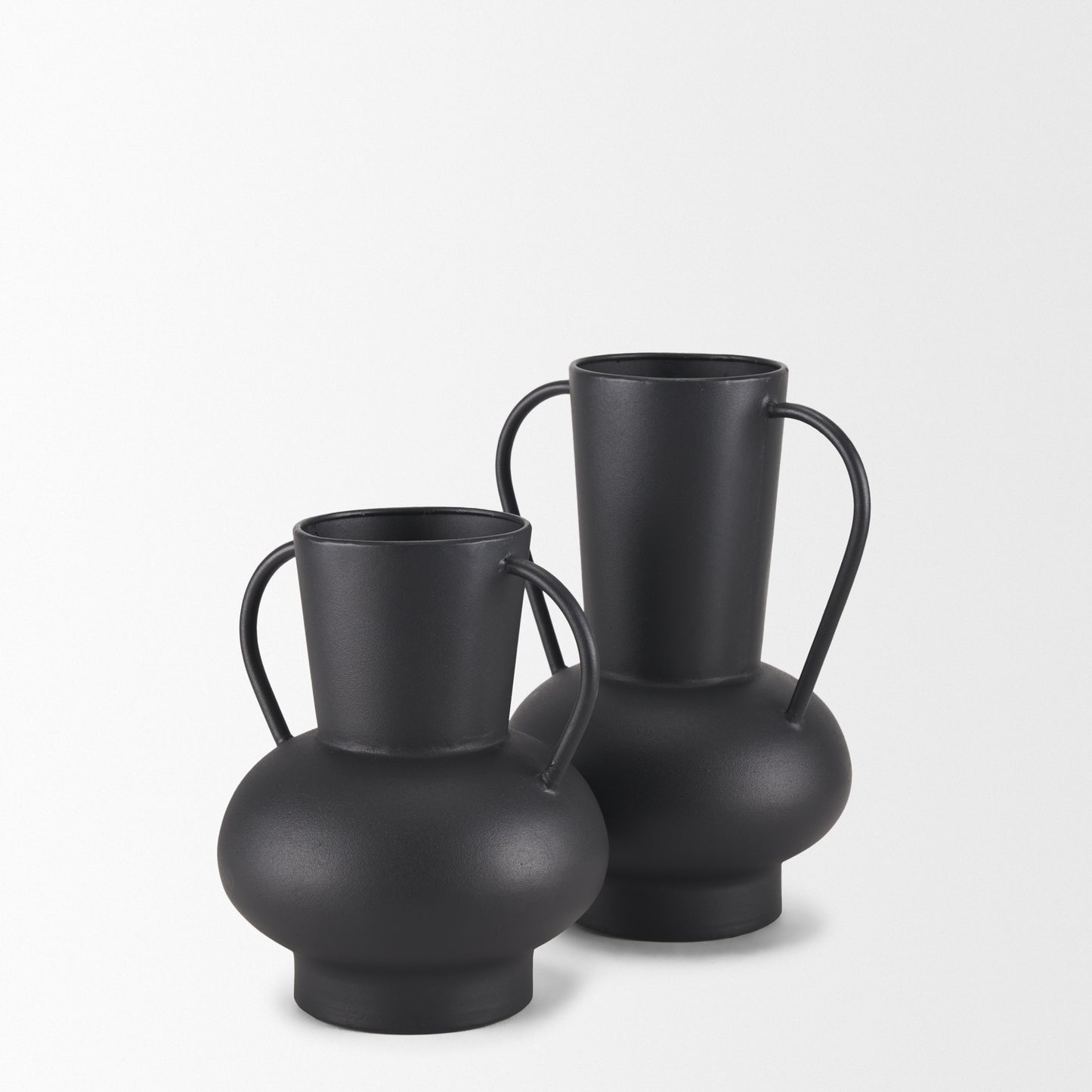 Tasya Small Matte Black Metal Vase