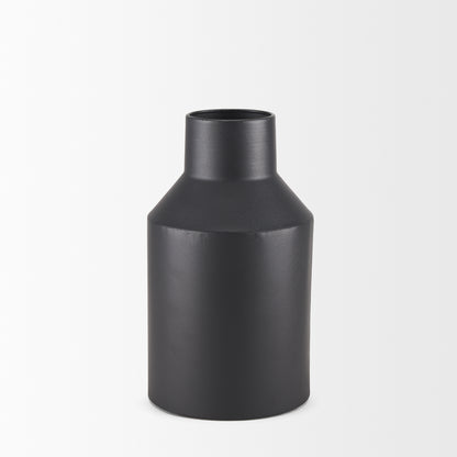 Tosca Small Matte Black Metal Vase