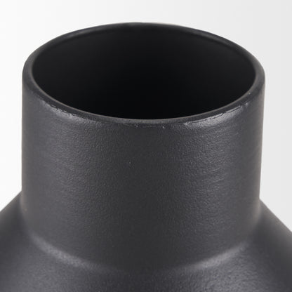 Tosca Small Matte Black Metal Vase