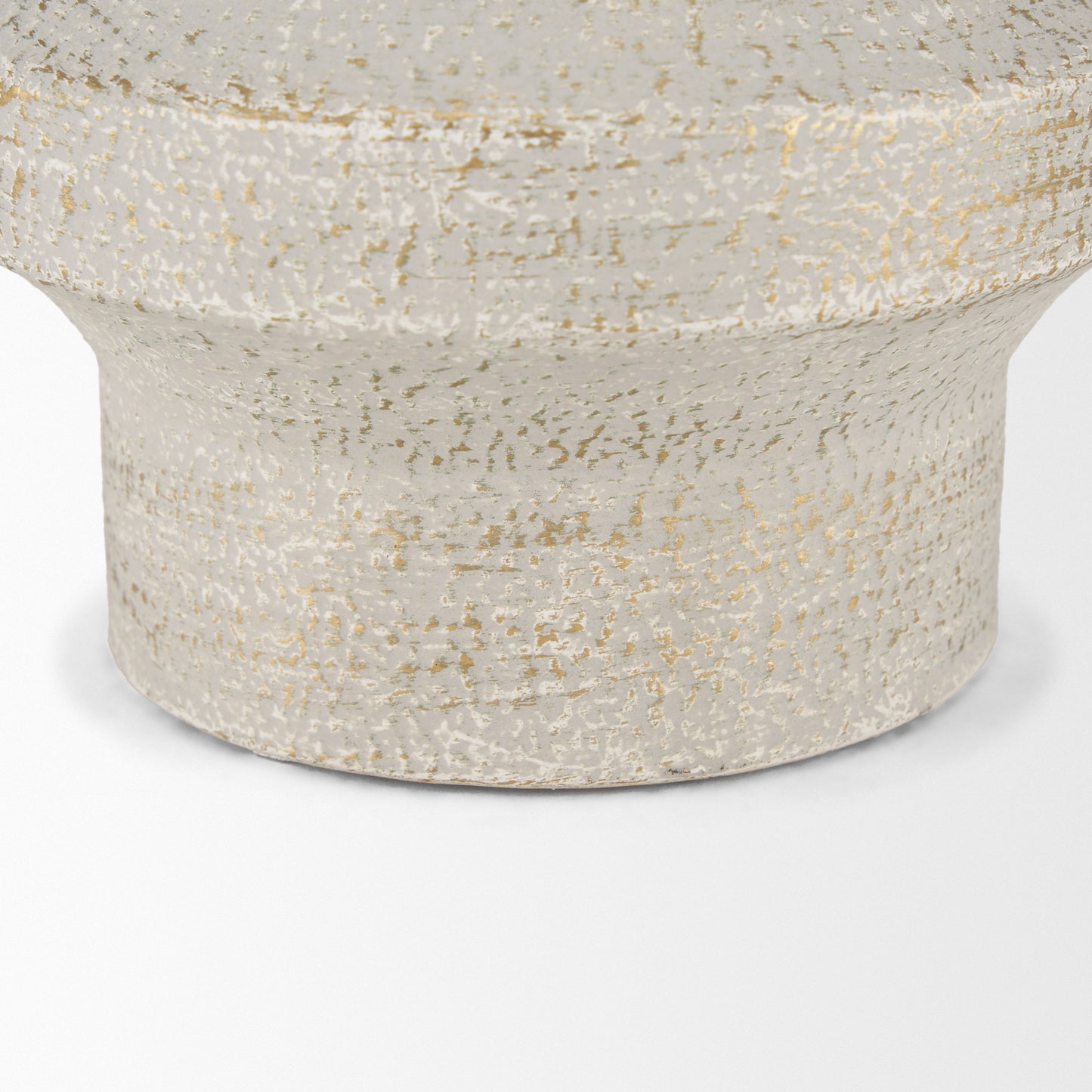 Tovah Small Textured White w/ Gold Metal Vase