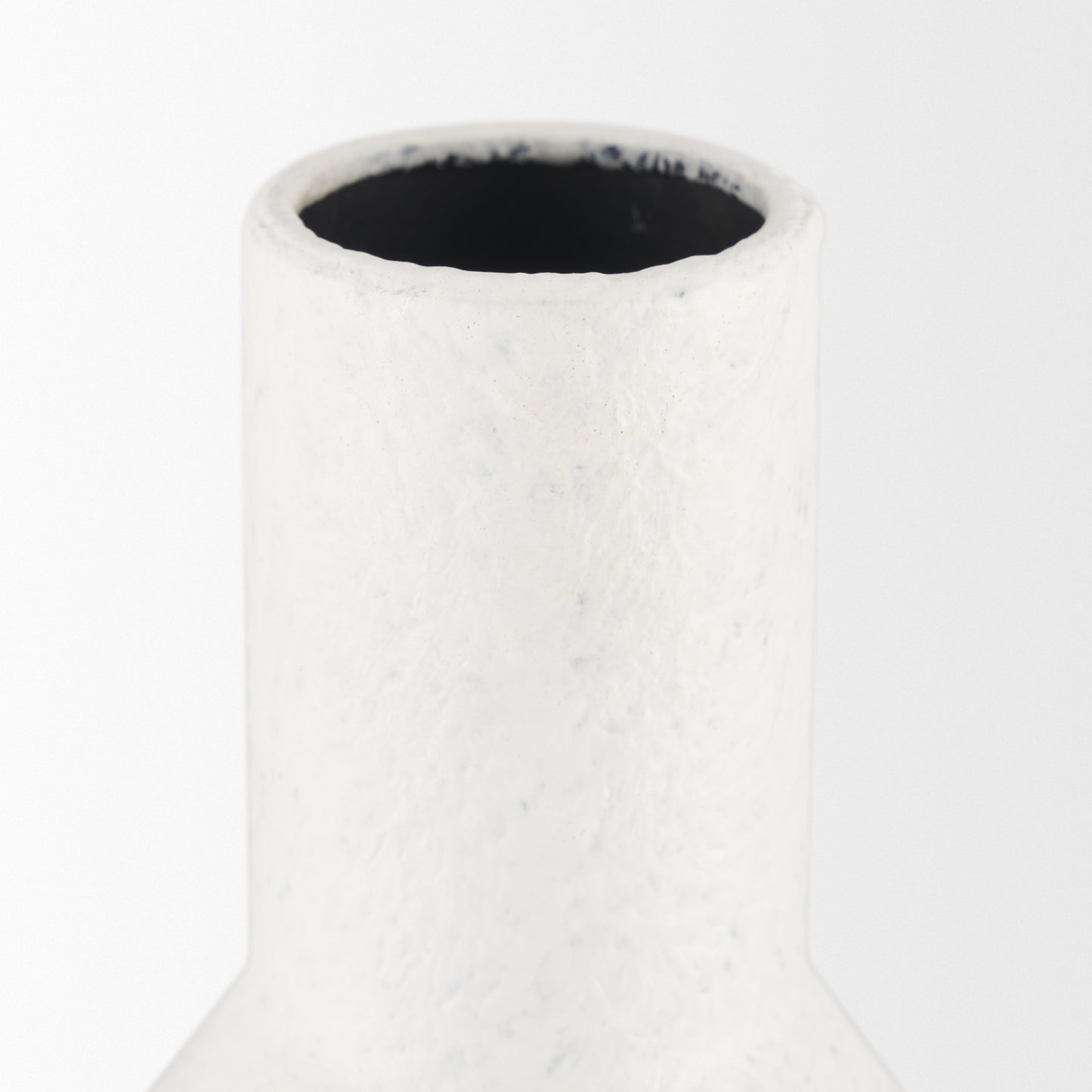 Townley Small White w/ Black Ombre Metal Vase