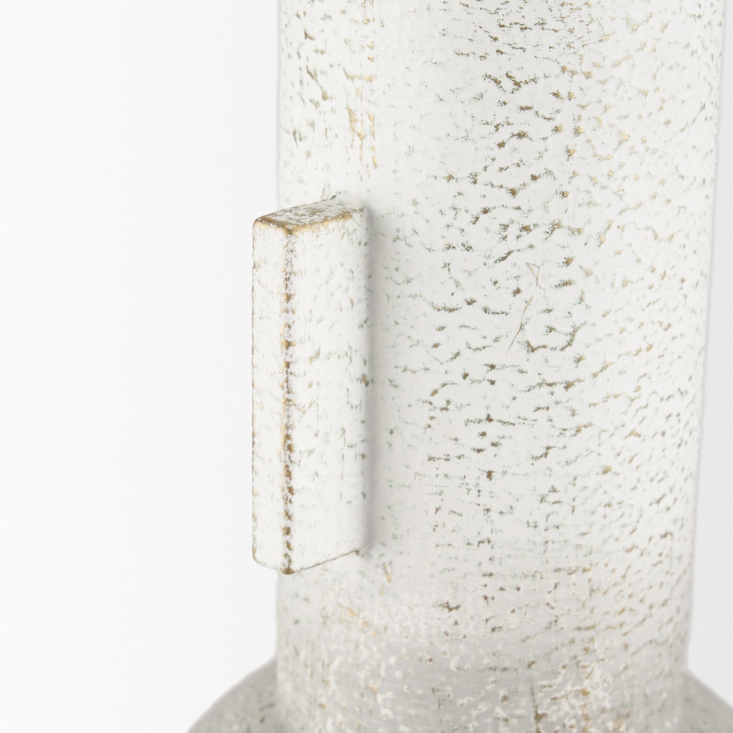 Torres Tall Textured Off White w/ Gold Metal Vase