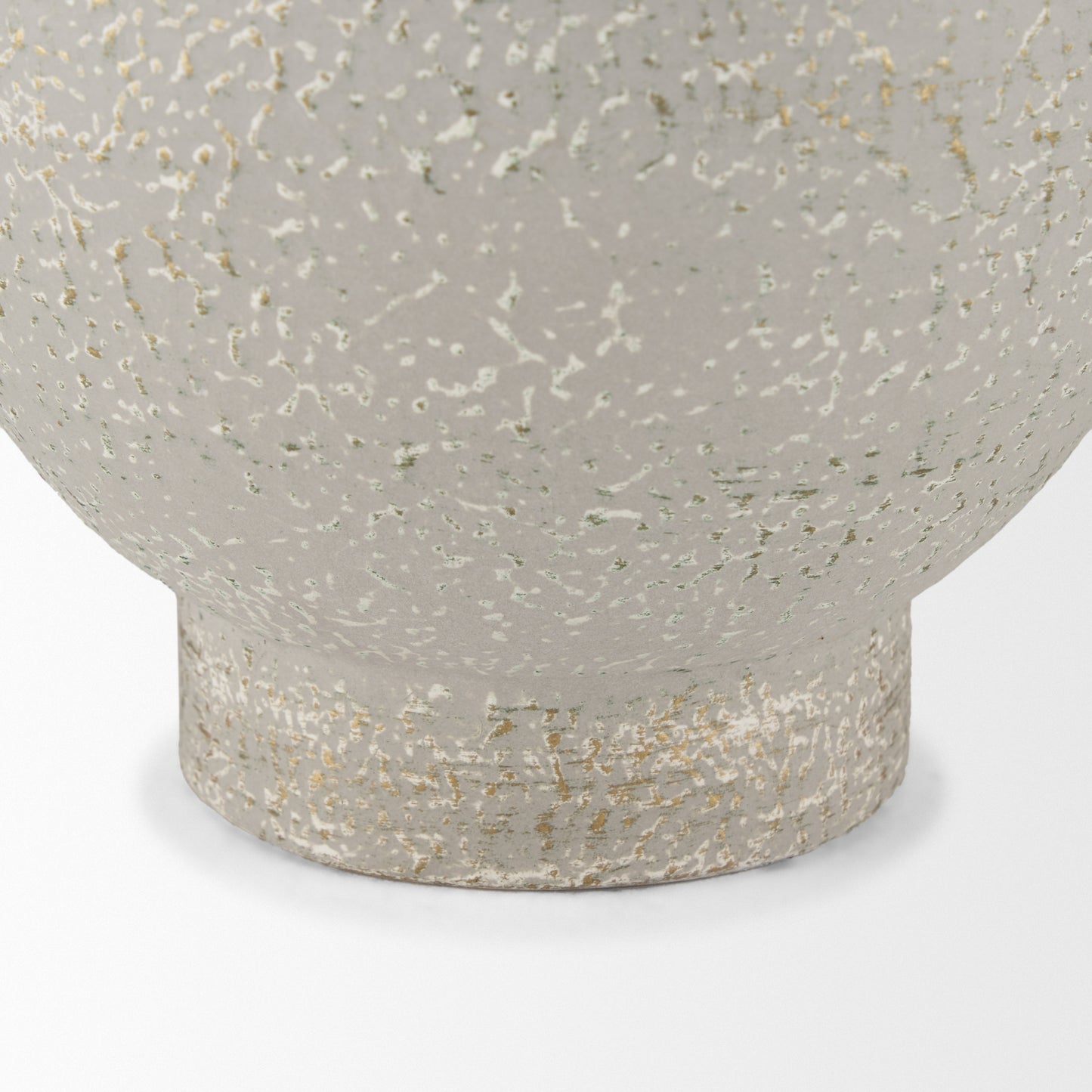 Torres Tall Textured Off White w/ Gold Metal Vase
