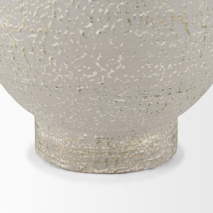 Torres Tall Textured Off White w/ Gold Metal Vase