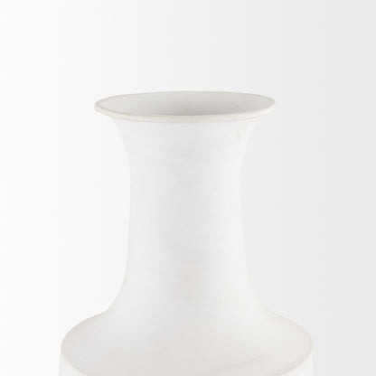 Toru Medium White w/ Grey Ombre Metal Vase
