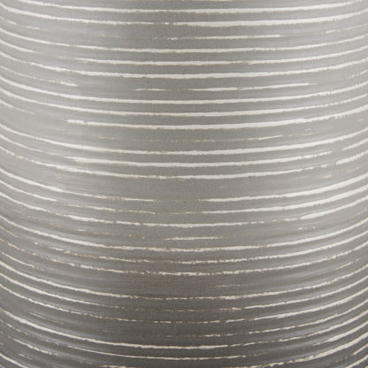 Toru Medium White w/ Grey Ombre Metal Vase