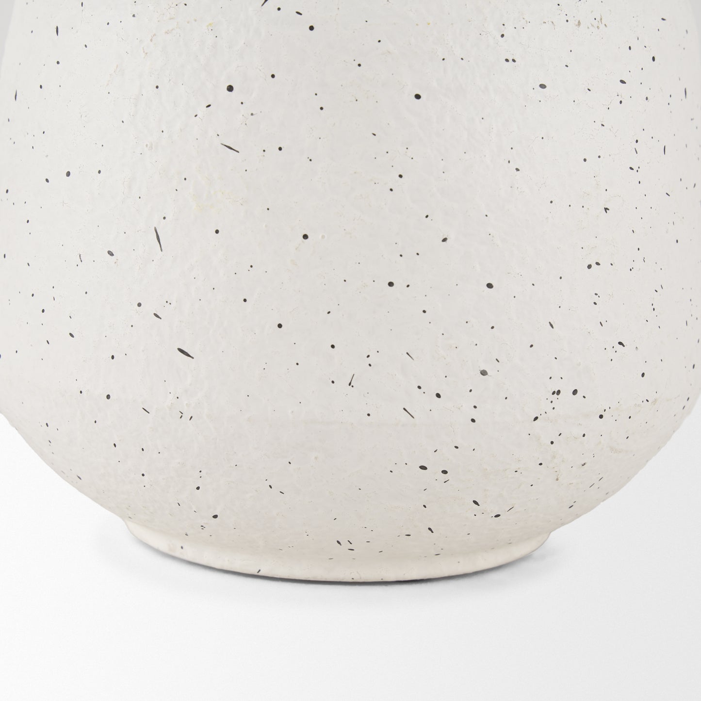 Treva Small White w/ Black Speckles Metal Vase