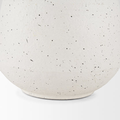 Treva Small White w/ Black Speckles Metal Vase