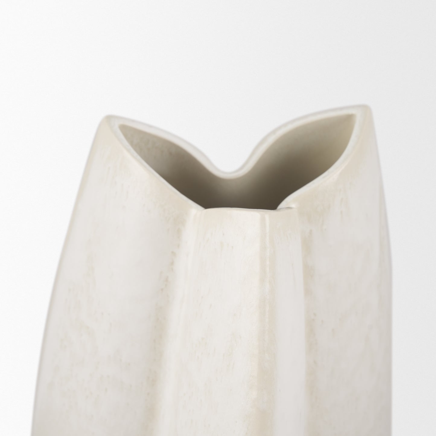 Vania Small Off White w/ Tan Textured Ceramic Vase