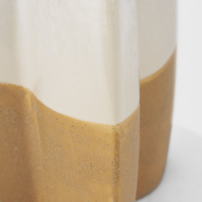 Vania Small Off White w/ Tan Textured Ceramic Vase