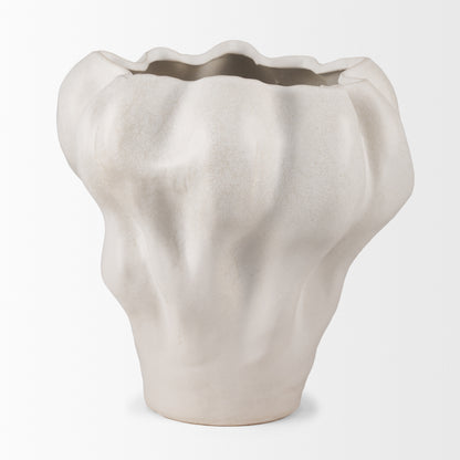Vanna Sculptural Cream Glazed Ceramic Vase