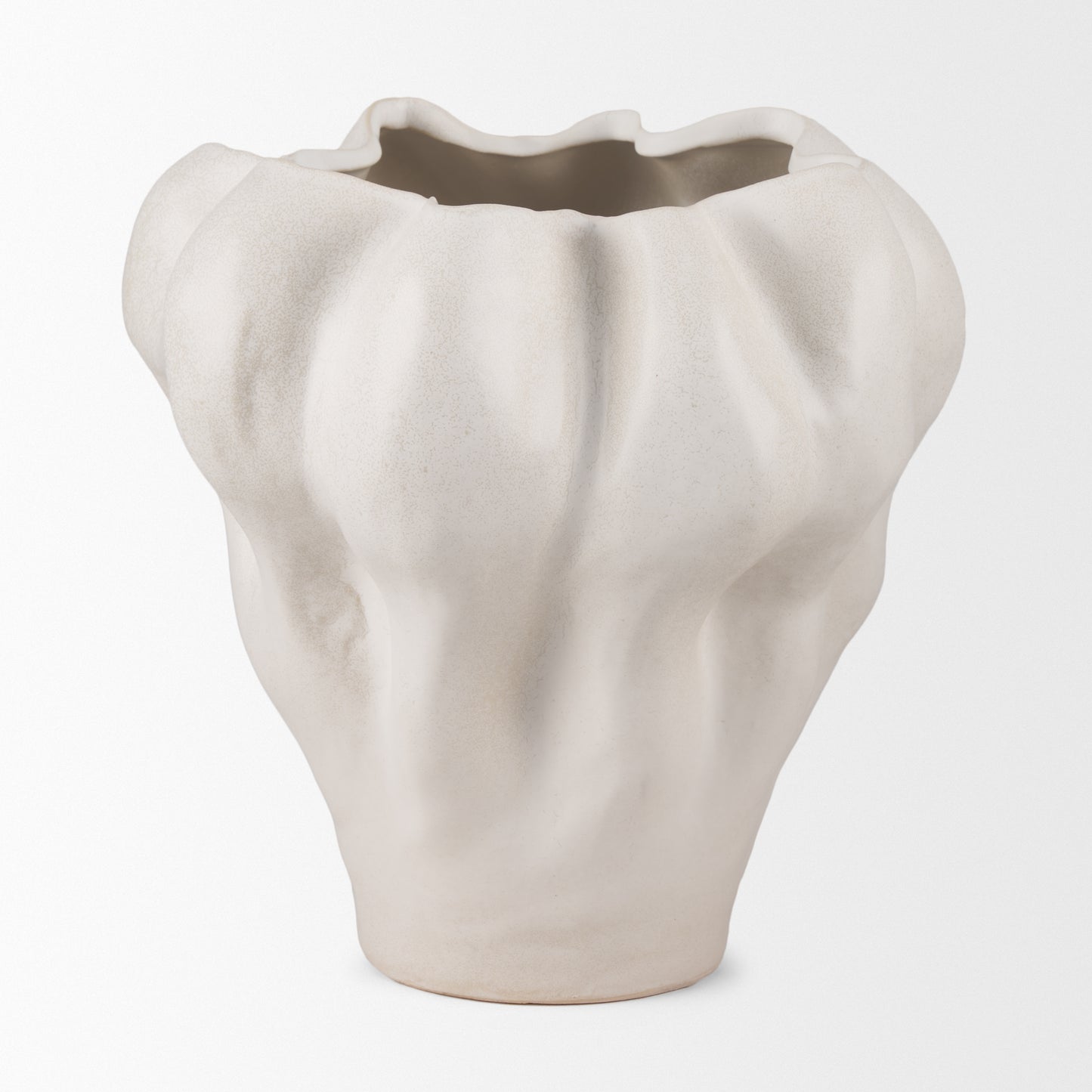 Vanna Sculptural Cream Glazed Ceramic Vase