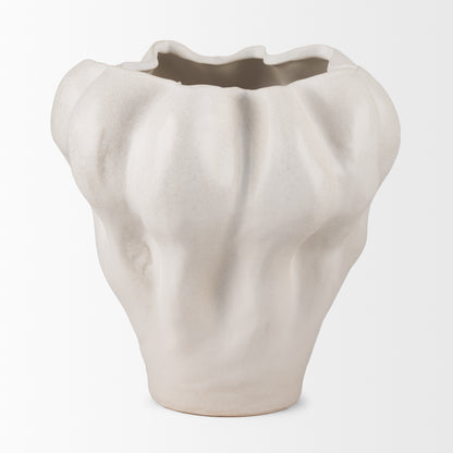 Vanna Sculptural Cream Glazed Ceramic Vase