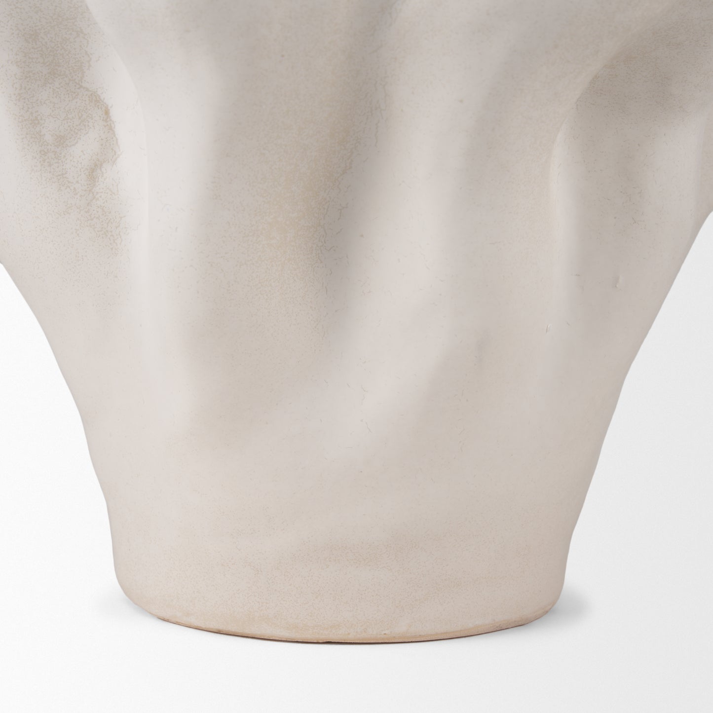 Vanna Sculptural Cream Glazed Ceramic Vase