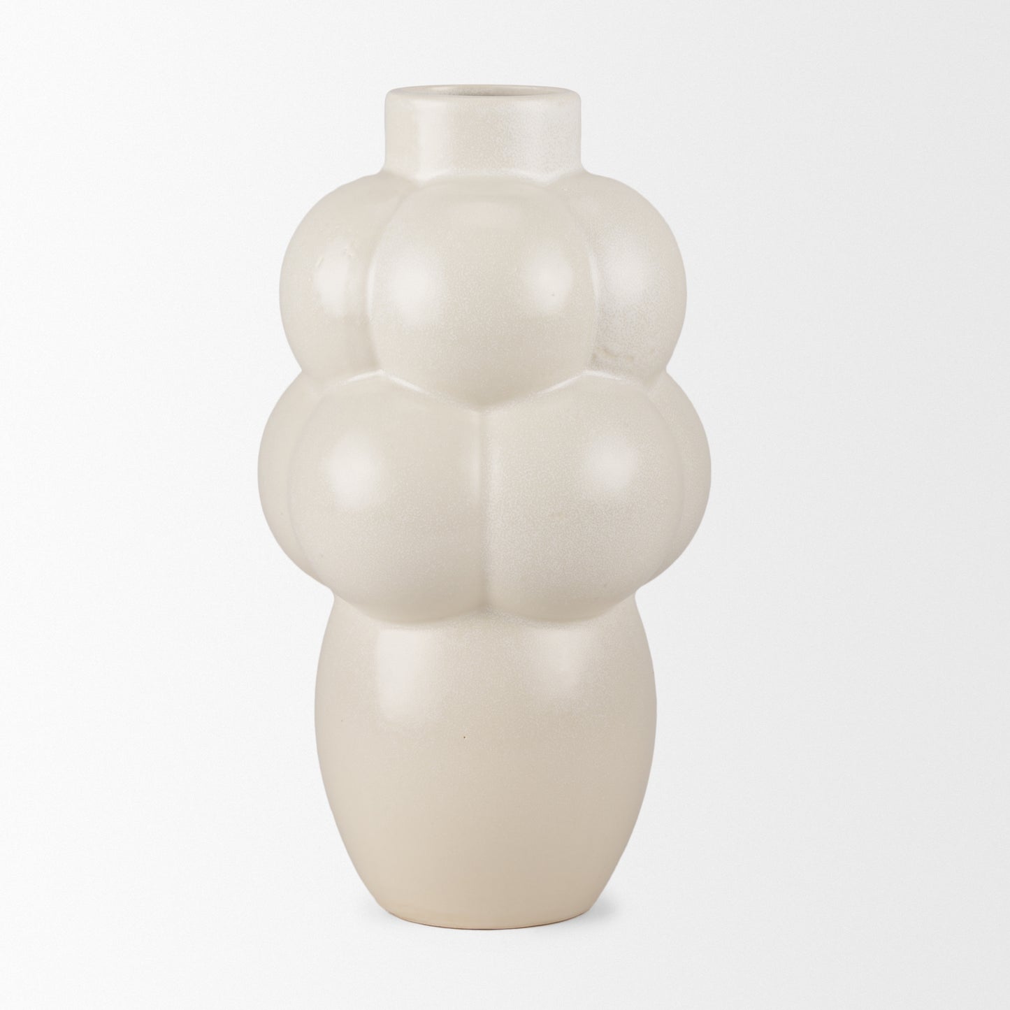 Ulvi Cream Glazed Bubble Ceramic Vase