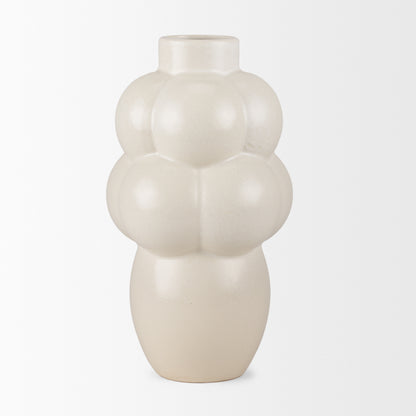 Ulvi Cream Glazed Bubble Ceramic Vase