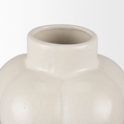Ulvi Cream Glazed Bubble Ceramic Vase