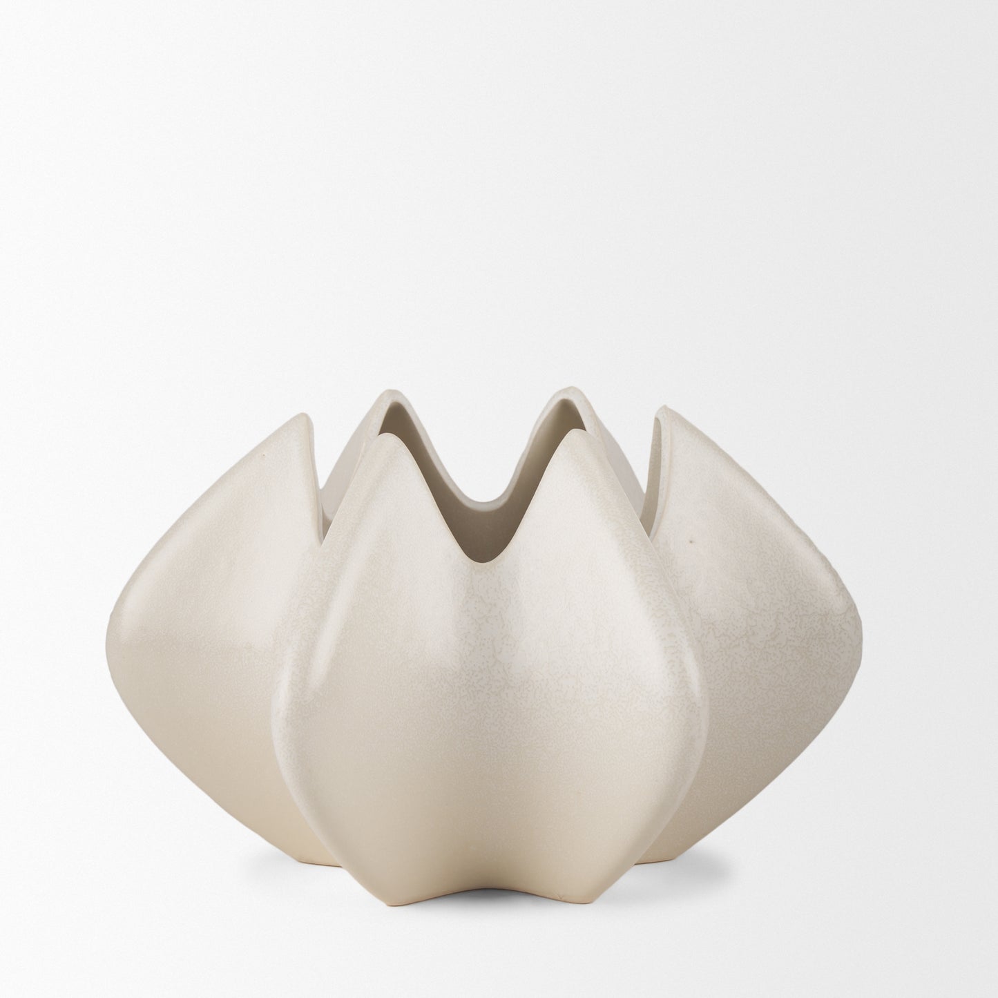 Ulrich Sculptural Cream Glazed Ceramic Vase