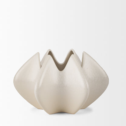 Ulrich Sculptural Cream Glazed Ceramic Vase