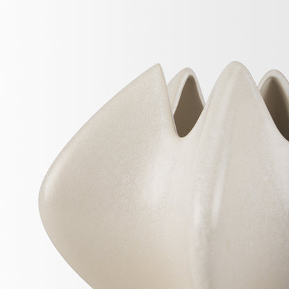 Ulrich Sculptural Cream Glazed Ceramic Vase