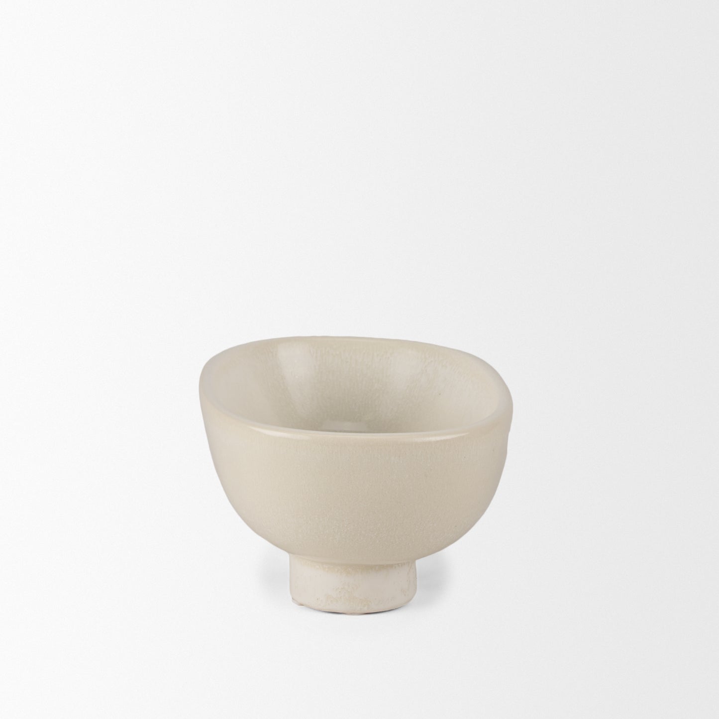 Tyren Cream Glazed Decorative Oblong Ceramic Bowl