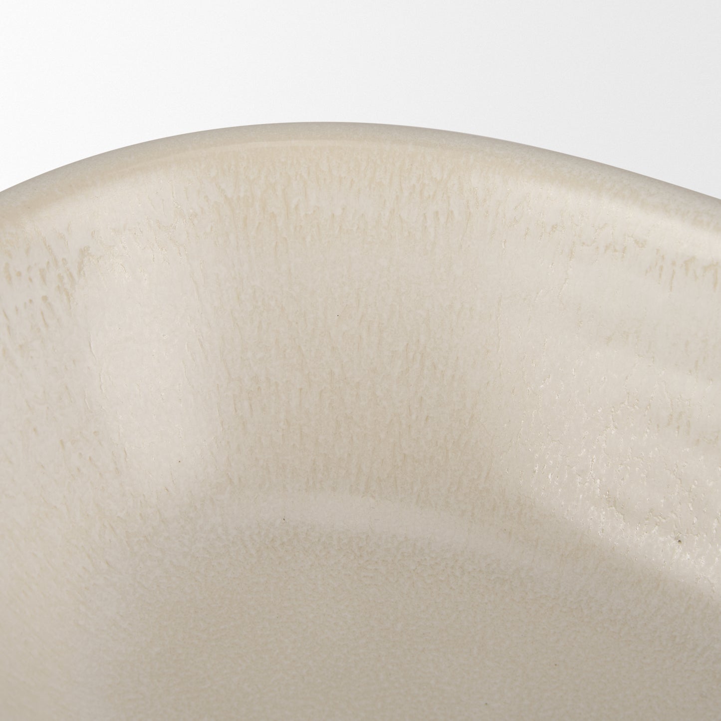 Tyren Cream Glazed Decorative Oblong Ceramic Bowl
