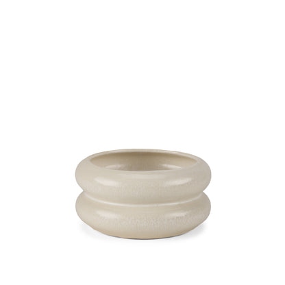 Twyla Short Cream Glazed Ring Pot