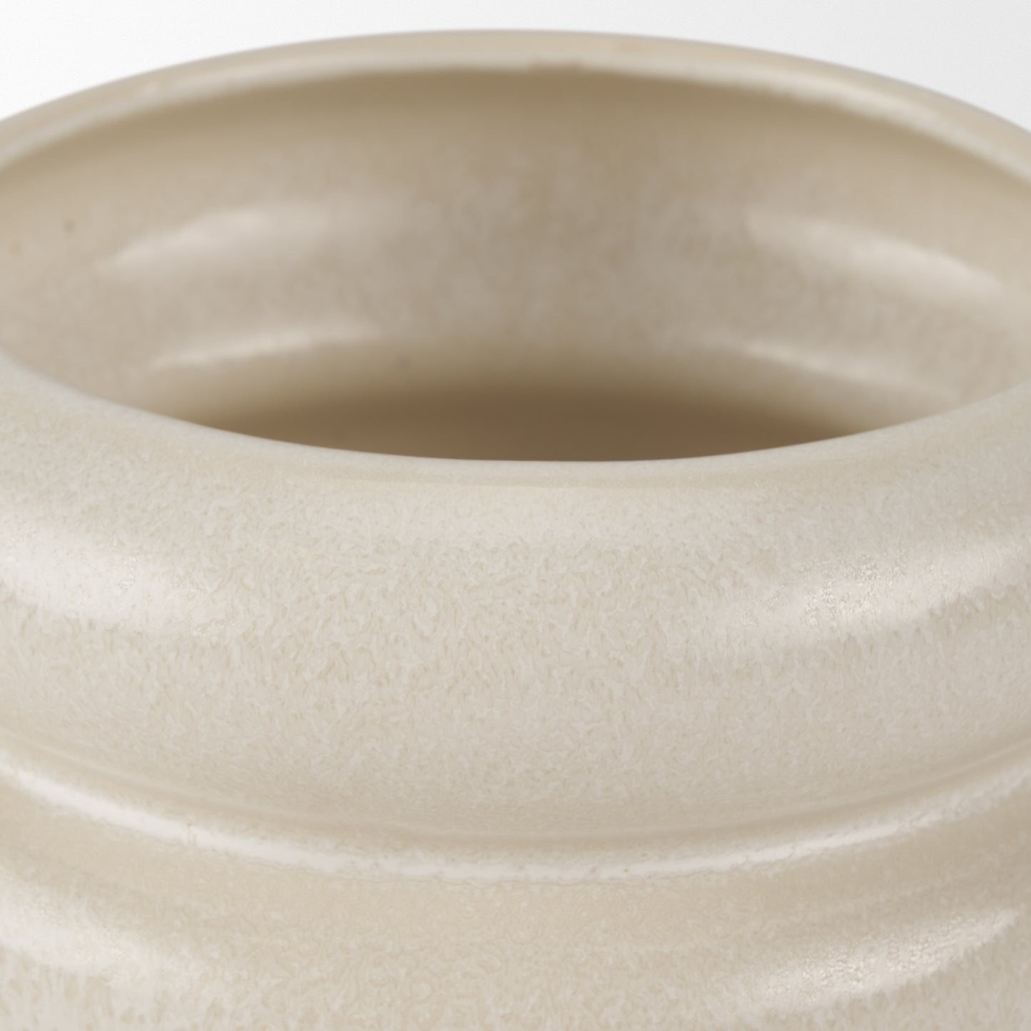 Twyla Short Cream Glazed Ring Pot