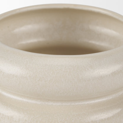 Twyla Short Cream Glazed Ring Pot