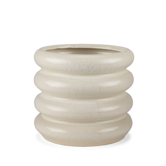 Twyla Short Cream Glazed Floor Vase
