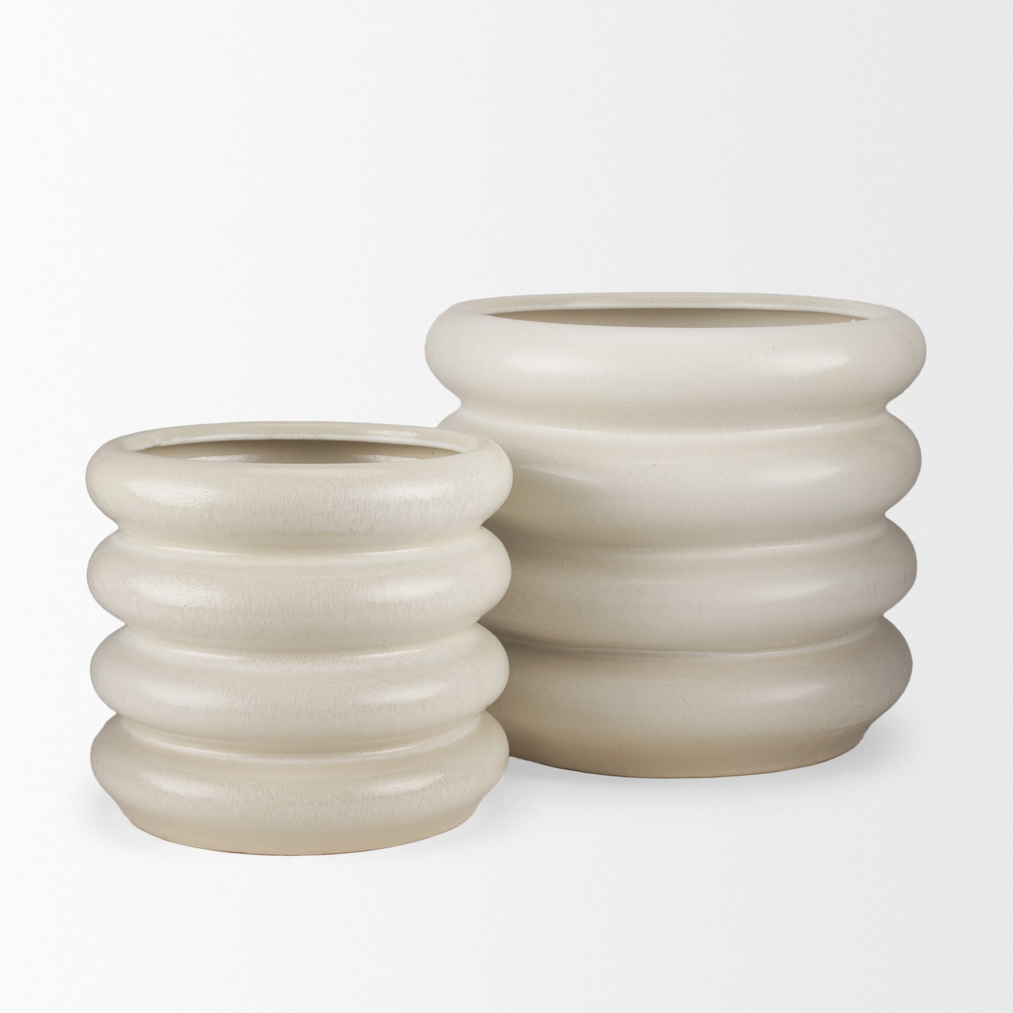 Twyla Short Cream Glazed Floor Vase