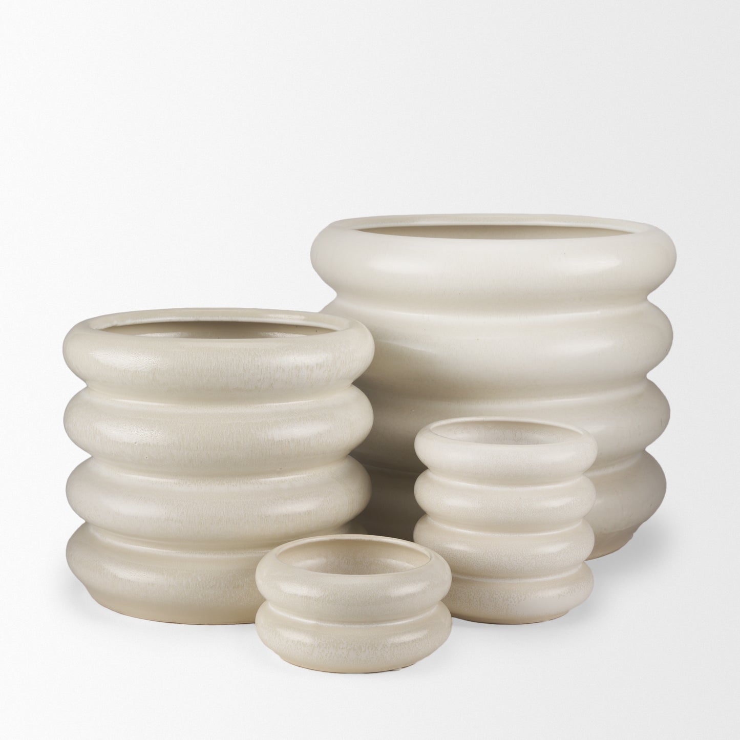 Twyla Short Cream Glazed Floor Vase