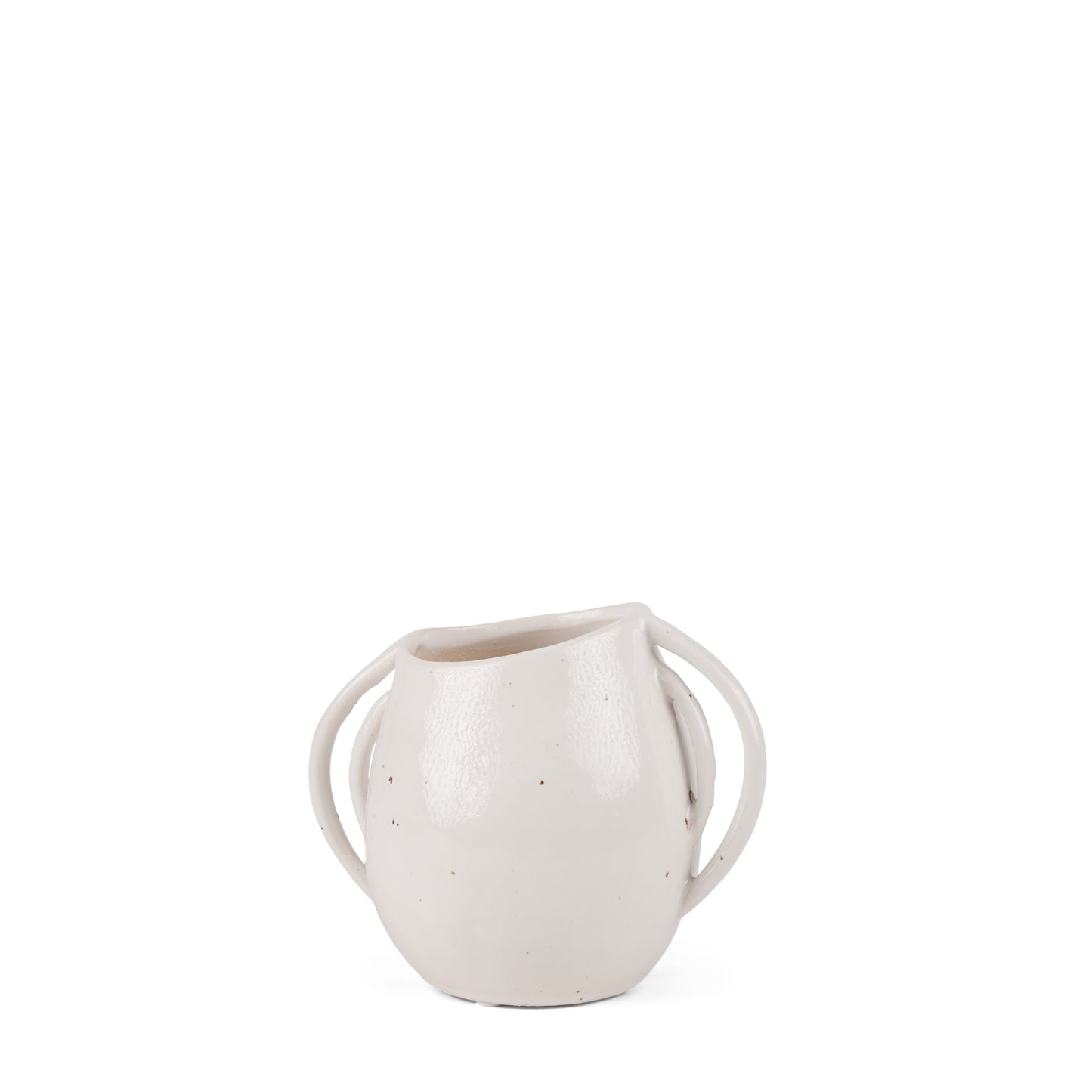 Urvi Short Off White Speckled Asymmetrical Ceramic Vase